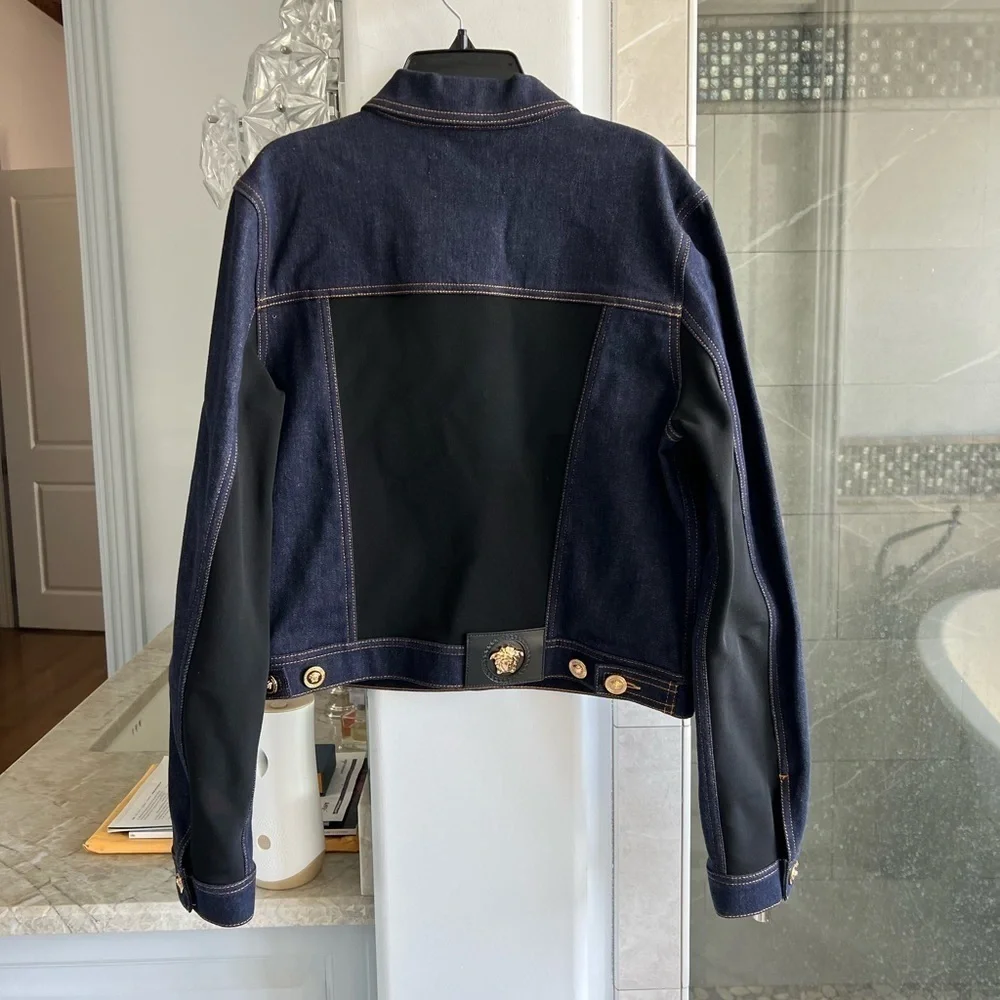 Versace paneled contrast-stitch denim jacket - Picture 10 of 15